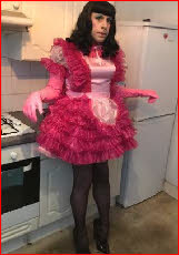 Cocksucking sissy faggot in frilly fairy frock